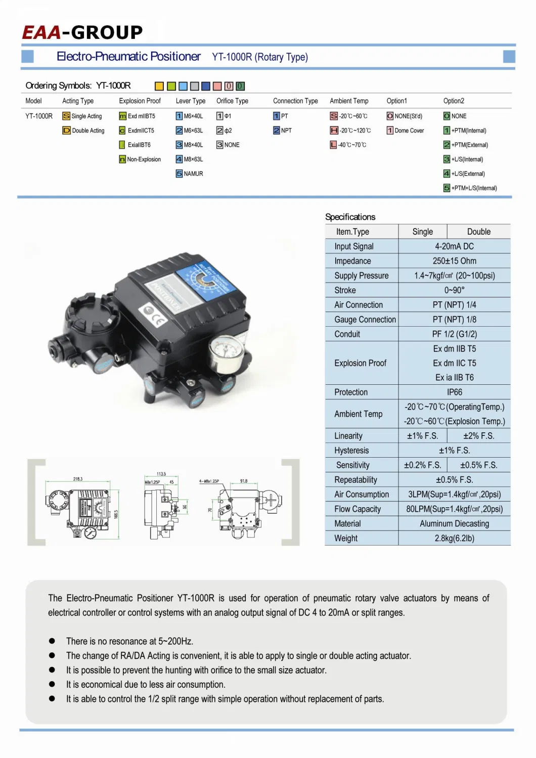 Electro Pneumatic Valve Positioner China Factory